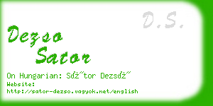 dezso sator business card